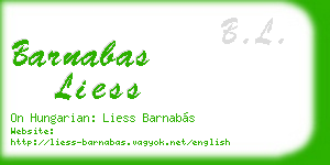 barnabas liess business card